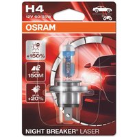 OSRAM Glühlampe, Fernscheinwerfer NIGHT BREAKER® LASER H4 64193NL-01B  VW,AUDI,MERCEDES-BENZ,Polo Schrägheck (6R1, 6C1) von Osram