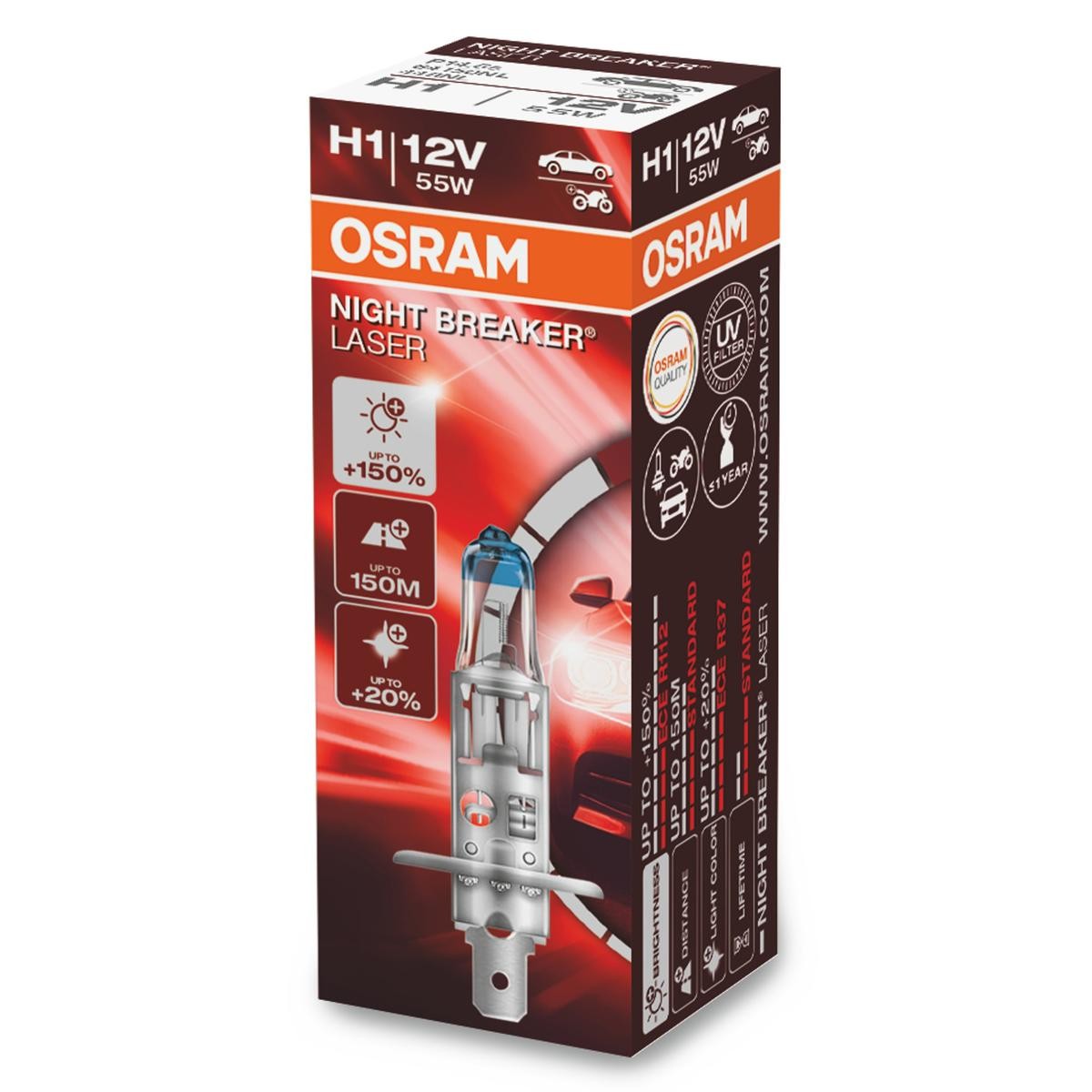 OSRAM Glühlampe, Fernscheinwerfer VW,AUDI,MERCEDES-BENZ 64150NL von Osram