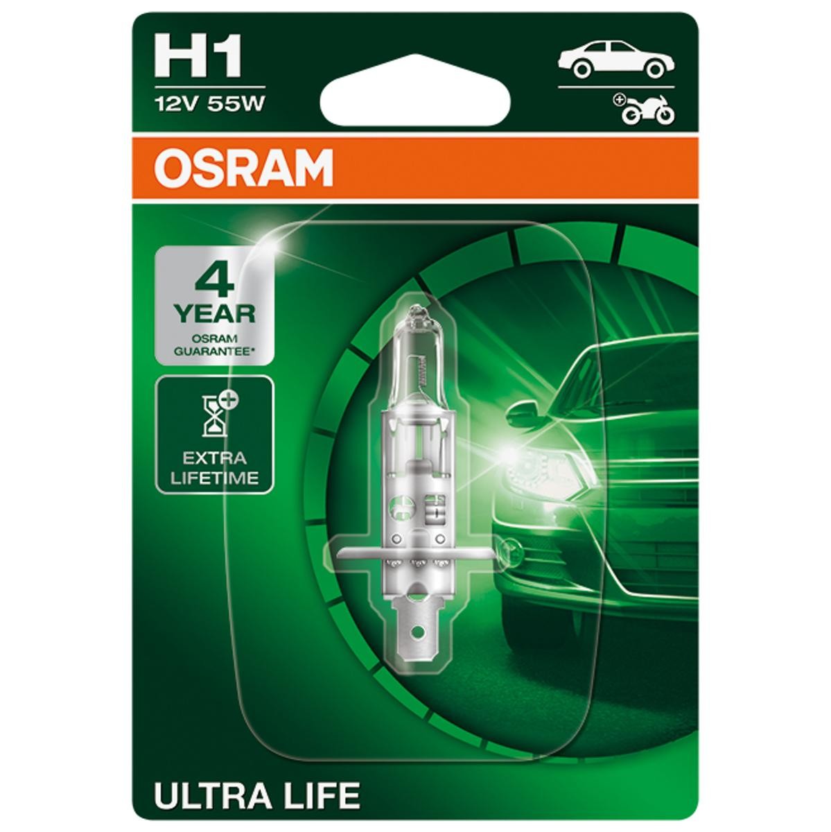 OSRAM Glühlampe, Fernscheinwerfer VW,AUDI,MERCEDES-BENZ 64150ULT-01B von Osram