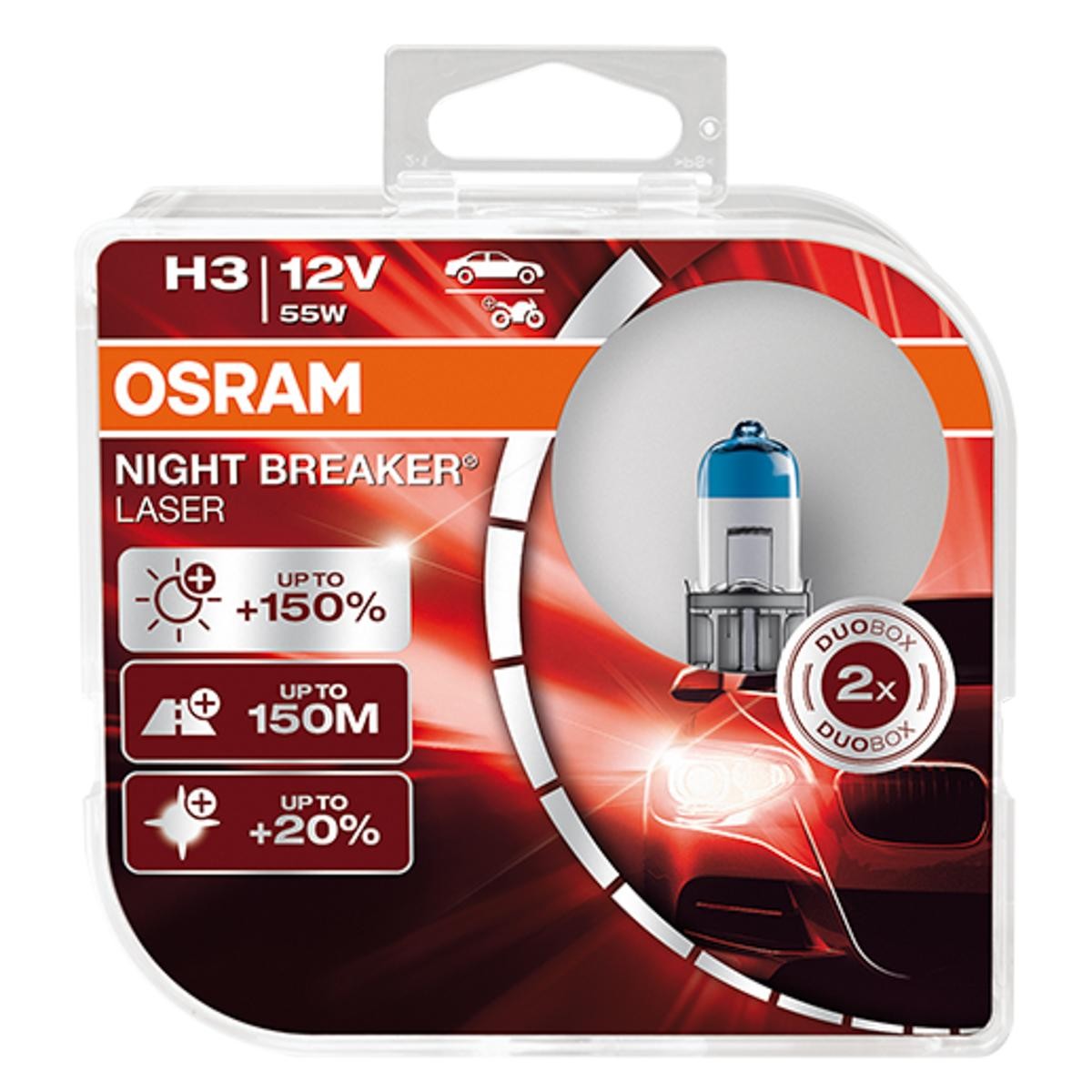 OSRAM Glühlampe, Fernscheinwerfer VW,AUDI,MERCEDES-BENZ 64151NL-HCB von Osram