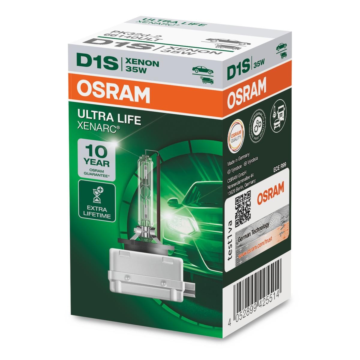 OSRAM Glühlampe, Fernscheinwerfer VW,AUDI,MERCEDES-BENZ 66140ULT von Osram