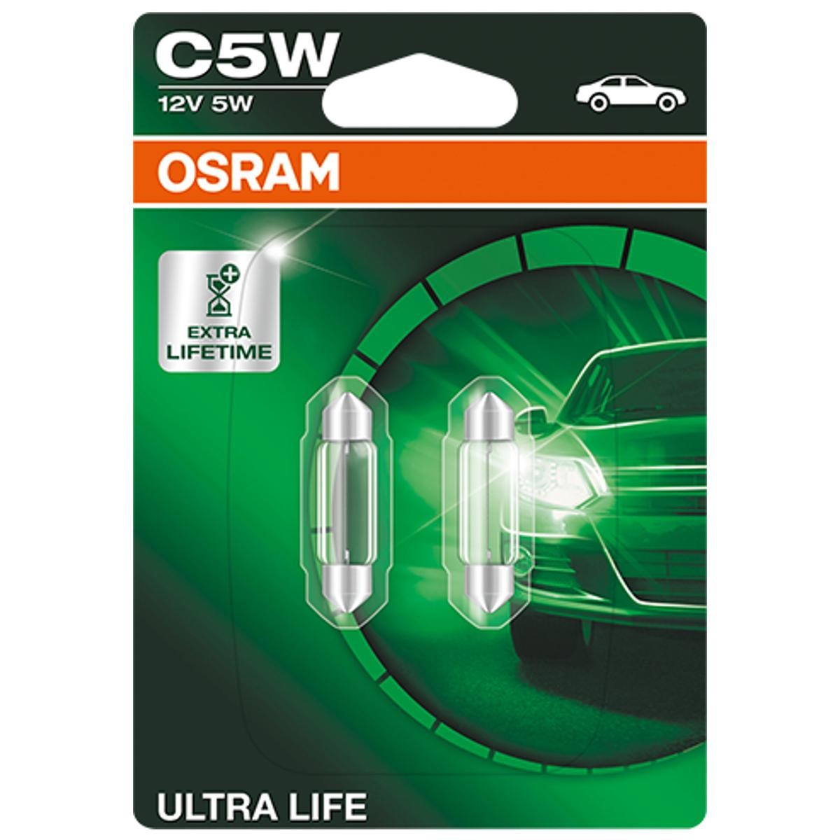OSRAM Glühlampe, Kennzeichenleuchte VW,AUDI,MERCEDES-BENZ 6418ULT-02B von Osram