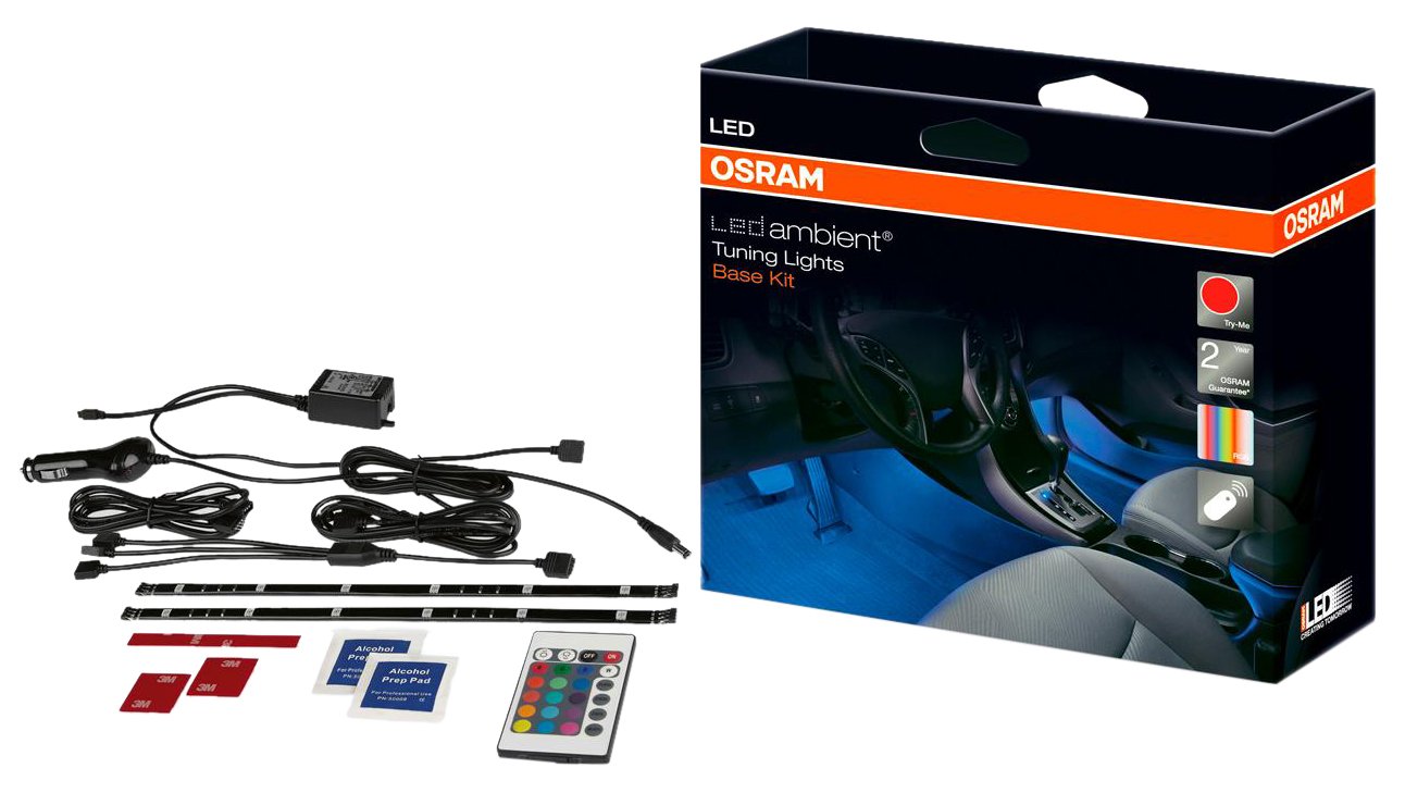 Osram LED Ambient Tuning Lights Base Kit - 12V - 2x 30,5cm - mit Fernbedienung & Try-Me von Osram