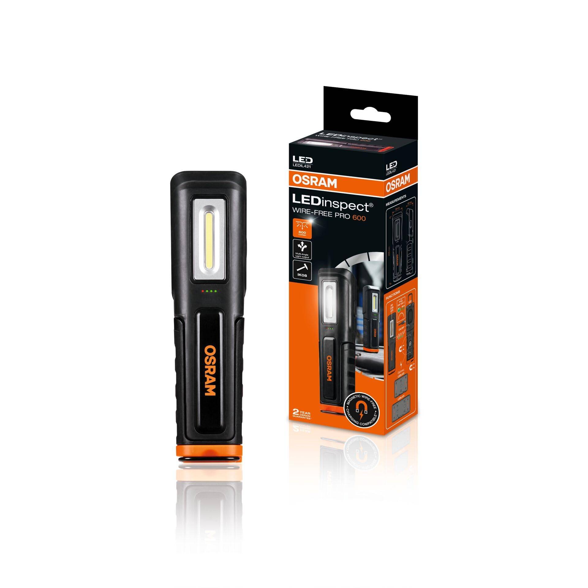 OSRAM LEDinspect WIRE-FREE PRO 600, LED-Inspektionslampe, kabelloses Aufladen, Helligkeit bis zu 600 lm, Taschenlampenfunktion, 180° flexibel OSRAM LEDinspect WIRE-FREE PRO 600, LED-Inspektionslampe, kabelloses Aufladen, Helligkeit bis zu 600 lm, Taschenlampenfunktion, 180° flexibel von Osram