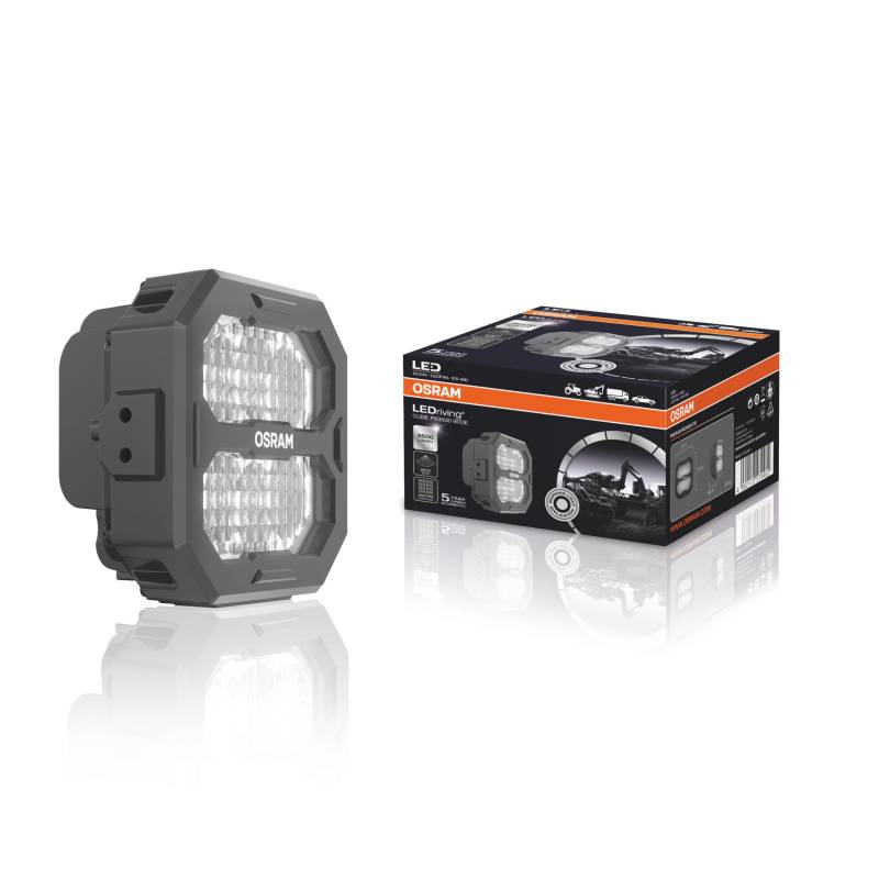 OSRAM LEDriving® Cube PX3500 Wide, LEDPWL105-WD, OFF ROAD, LED Arbeitsscheinwerfer, 3500 Lumen, Faltschachtel (1 Lampe) von Osram