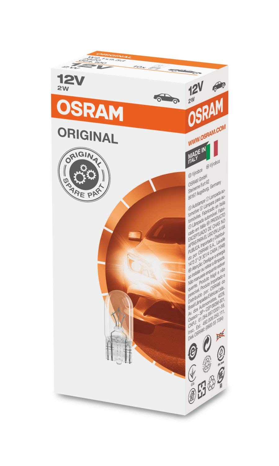 Osram ORIGINAL 2820, Innenbeleuchtung, 12V, 10er Faltschachtel von Osram