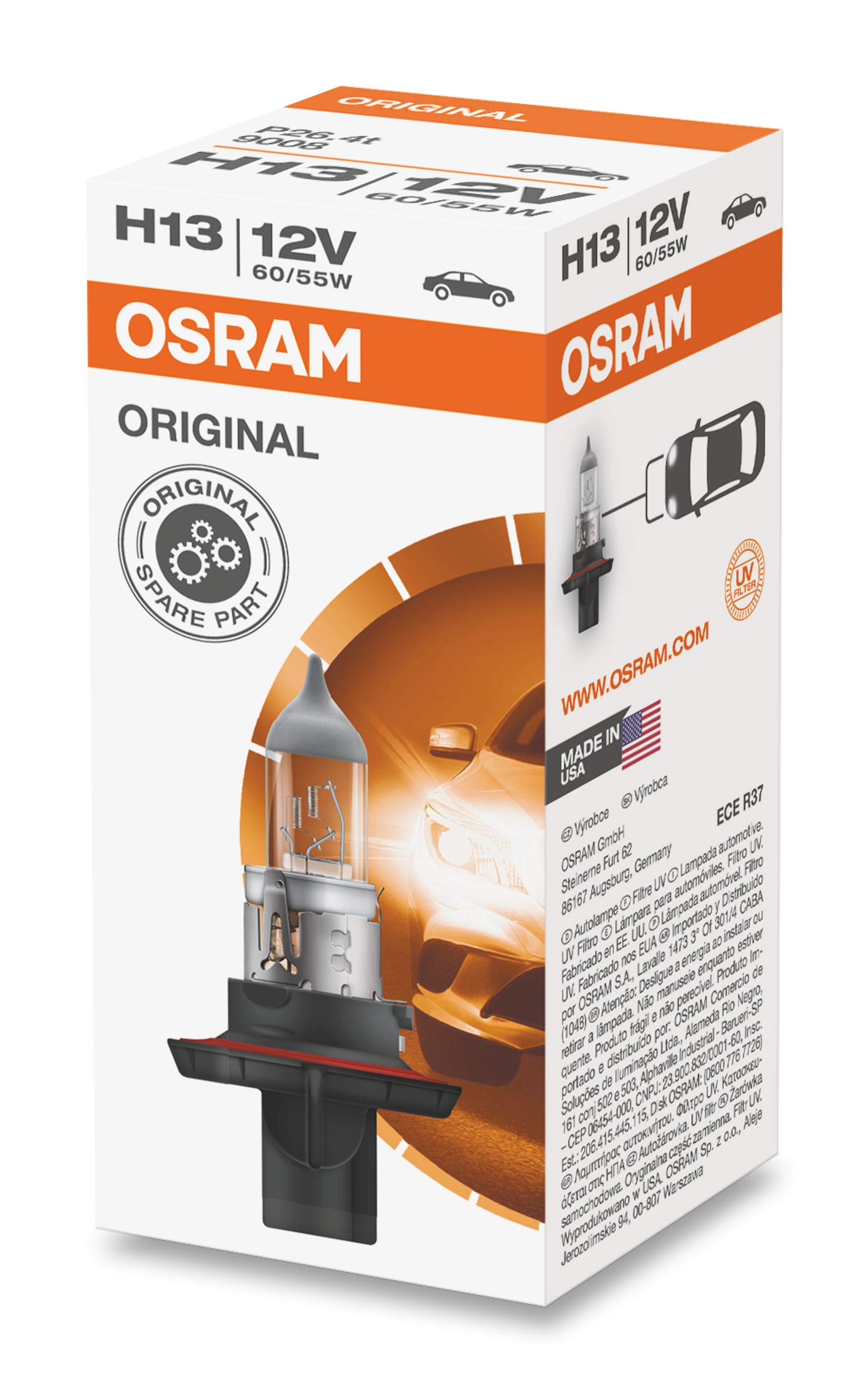 Osram ORIGINAL H13, 9008, 12V, 1er Faltschachtel Osram ORIGINAL H13, 9008, 12V, 1er Faltschachtel von Osram