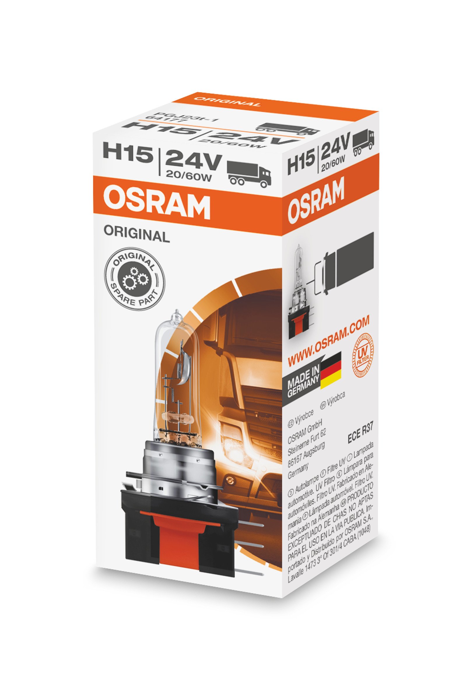 Osram ORIGINAL H15, 64177, 24V, 1er Faltschachtel, Weiß (Weiß) Osram ORIGINAL H15, 64177, 24V, 1er Faltschachtel, Weiß (Weiß) von Osram