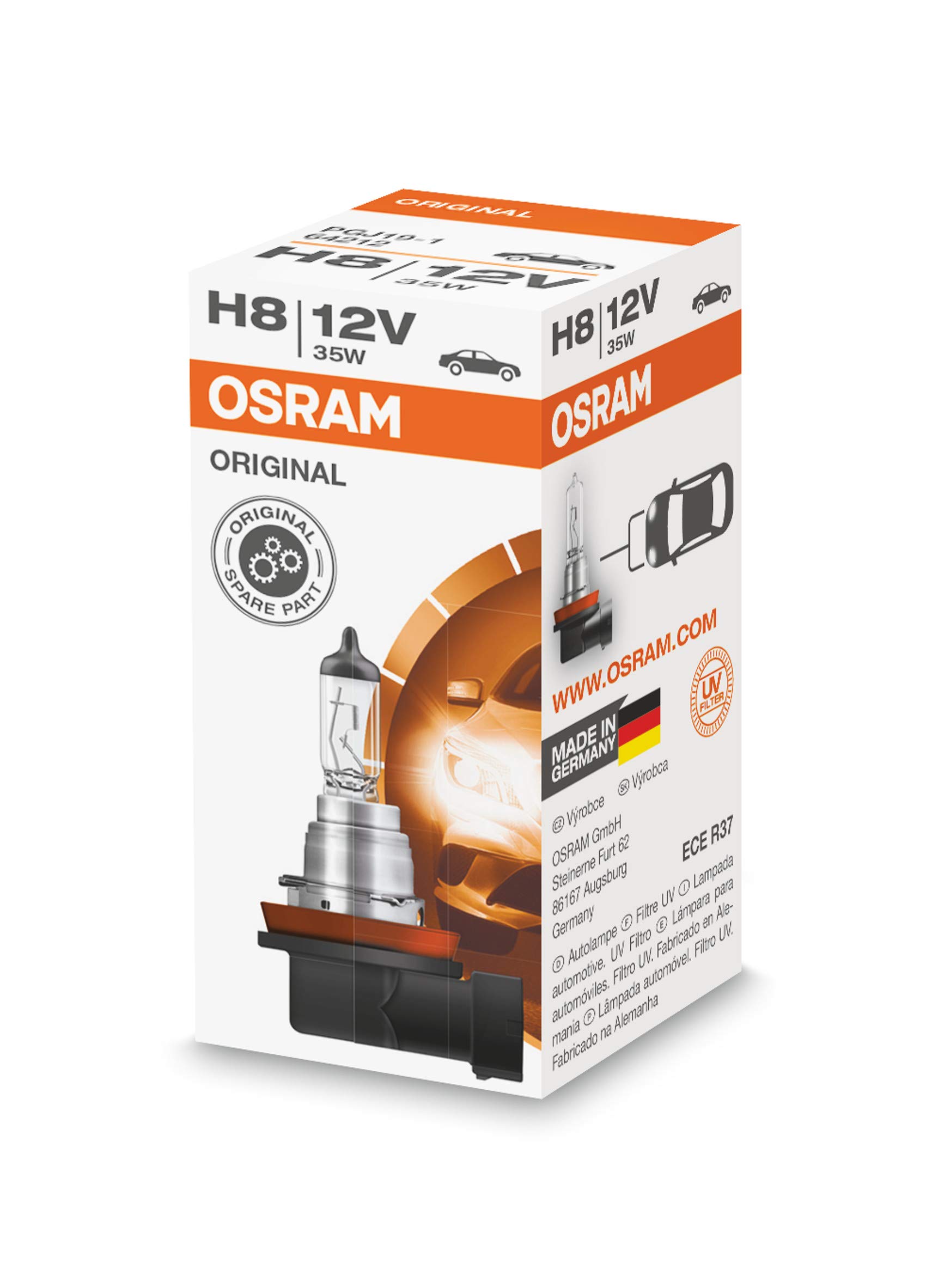 Osram ORIGINAL H8, 64212, 12V, 1er Faltschachtel, Orange Osram ORIGINAL H8, 64212, 12V, 1er Faltschachtel, Orange von Osram