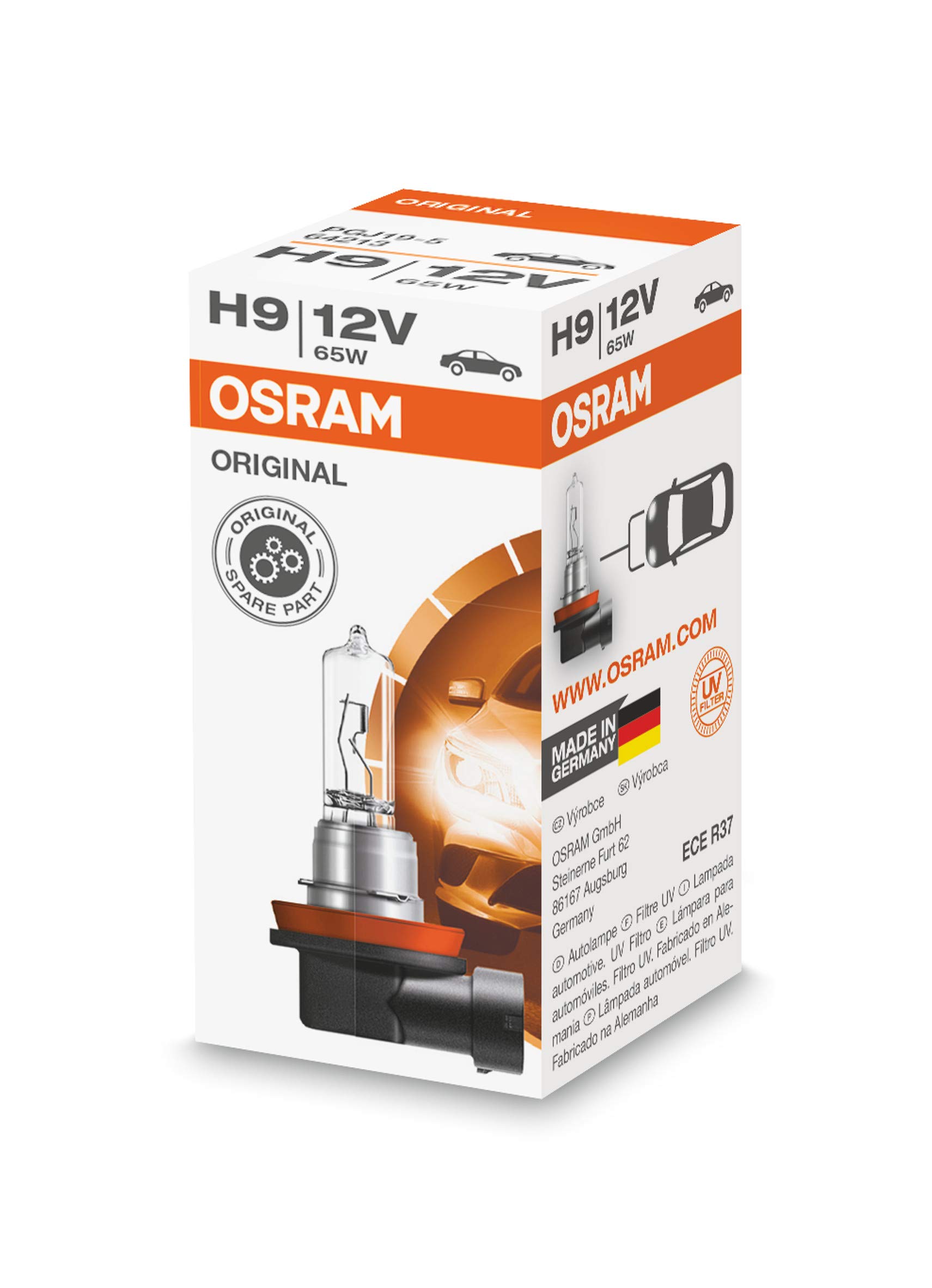Osram ORIGINAL H9, 64213, 12V, 1er Faltschachtel, Weiß (Weiß), Halogenweiß Osram ORIGINAL H9, 64213, 12V, 1er Faltschachtel, Weiß (Weiß), Halogenweiß von Osram