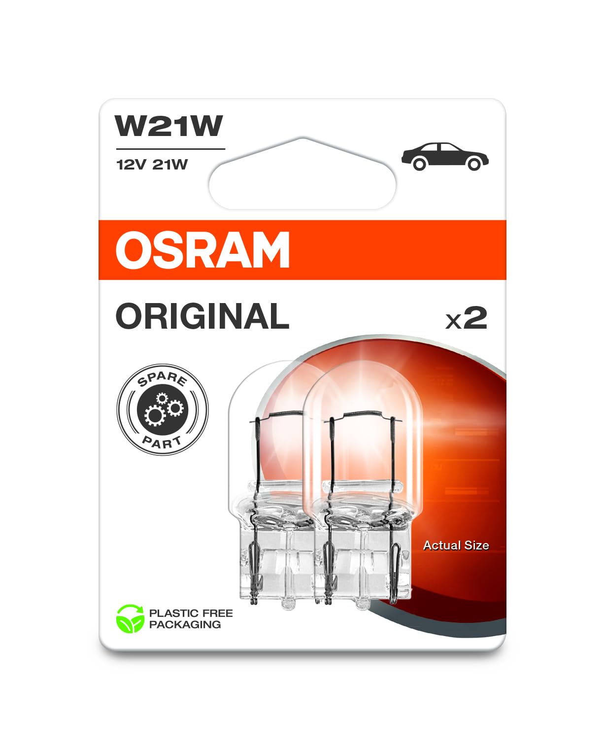 Osram ORIGINAL LINE 12V, Glass Wedge Base, W21W, Doppelblister, 2 Lampen, white Osram ORIGINAL LINE 12V, Glass Wedge Base, W21W, Doppelblister, 2 Lampen, white von Osram