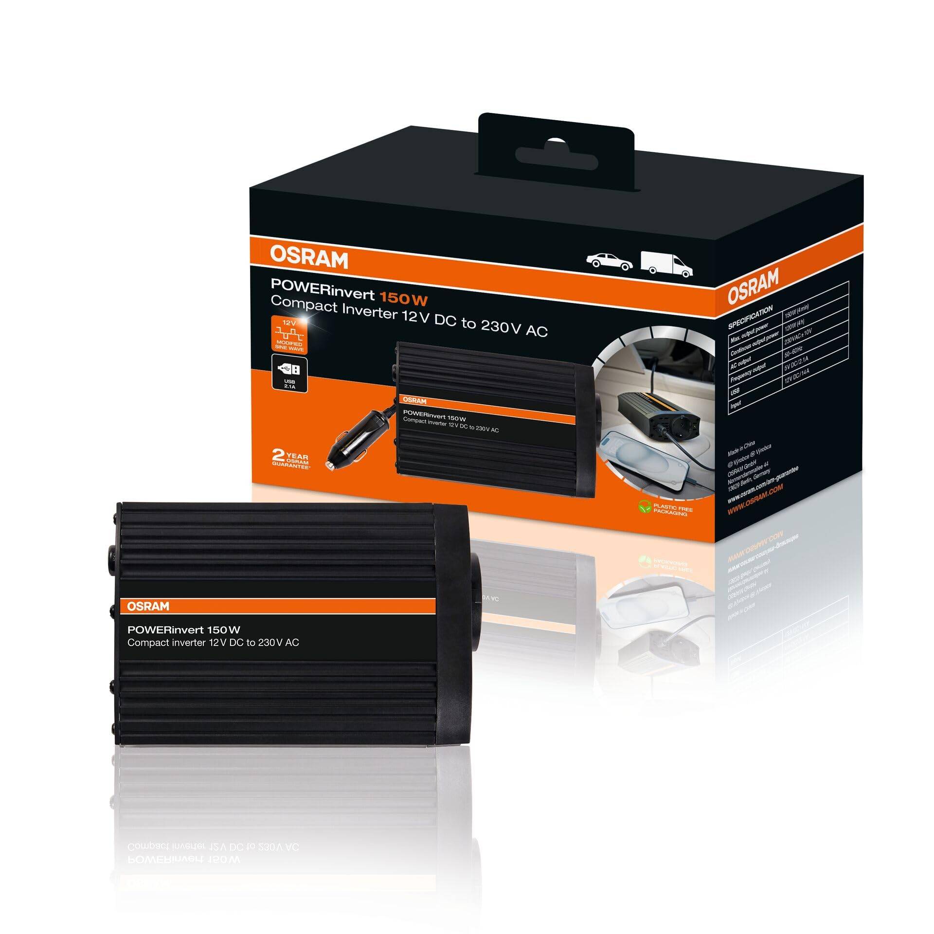 OSRAM POWERinvert Modifizierter Sinus-Wechselrichter 12V DC 150W, OEINVU150,powerbank, für netzunabhängige Strombedürfnisse, Black OSRAM POWERinvert Modifizierter Sinus-Wechselrichter 12V DC 150W, OEINVU150,powerbank, für netzunabhängige Strombedürfnisse, Black von Osram