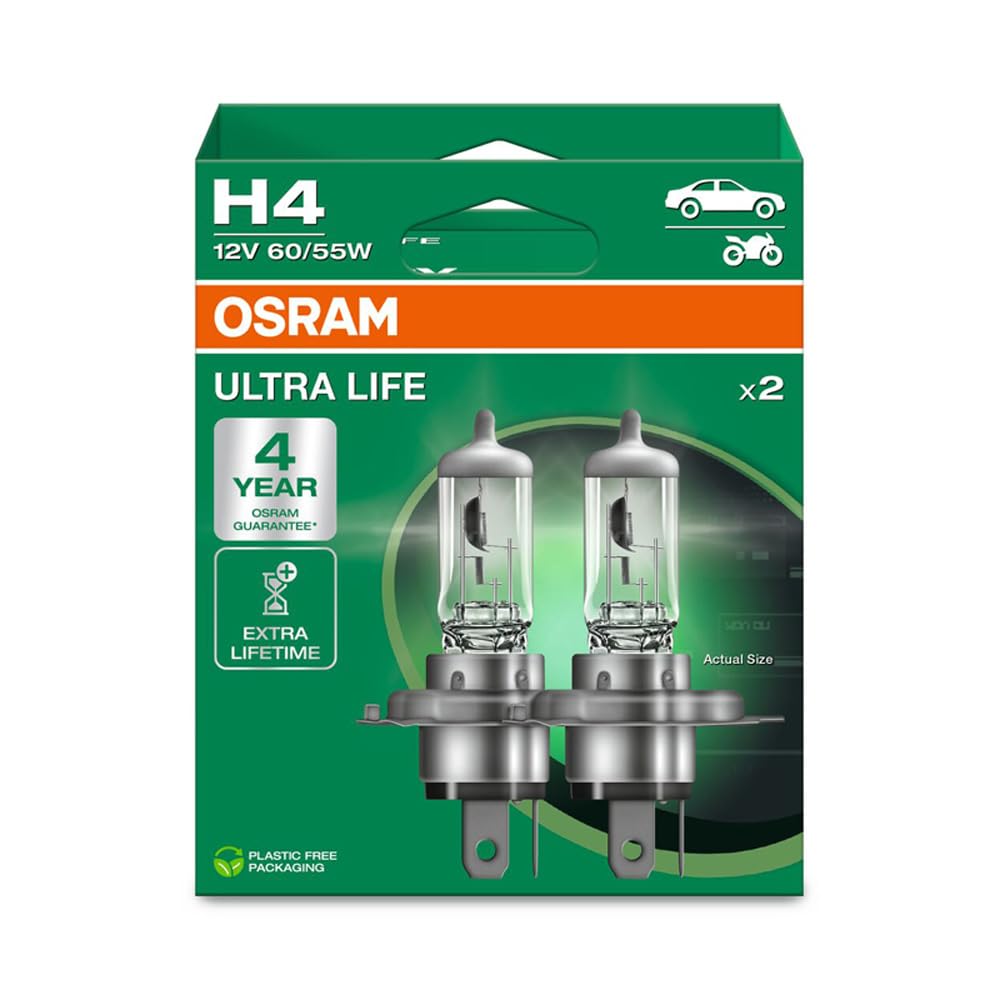 Osram ULTRA LIFE, H4, Halogen-Scheinwerferlampe, 2 Lampen, white Osram ULTRA LIFE, H4, Halogen-Scheinwerferlampe, 2 Lampen, white von Osram
