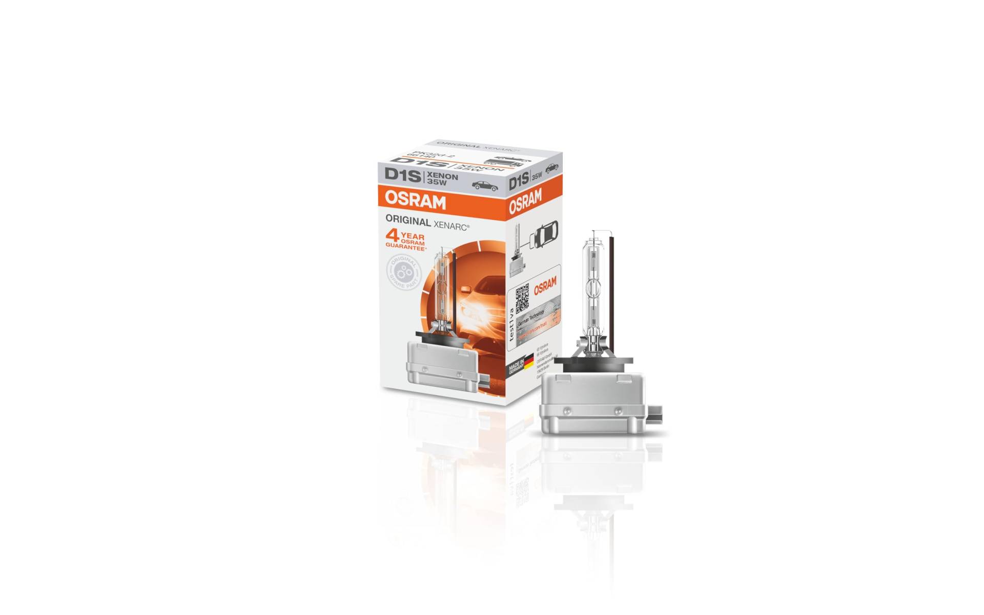 Osram Xenarc Original D1S HID Xenon-Brenner, Entladungslampe, Erstausrüsterqualität OEM, 66140, Faltschachtel, Weiß, (1 Stück) von Osram