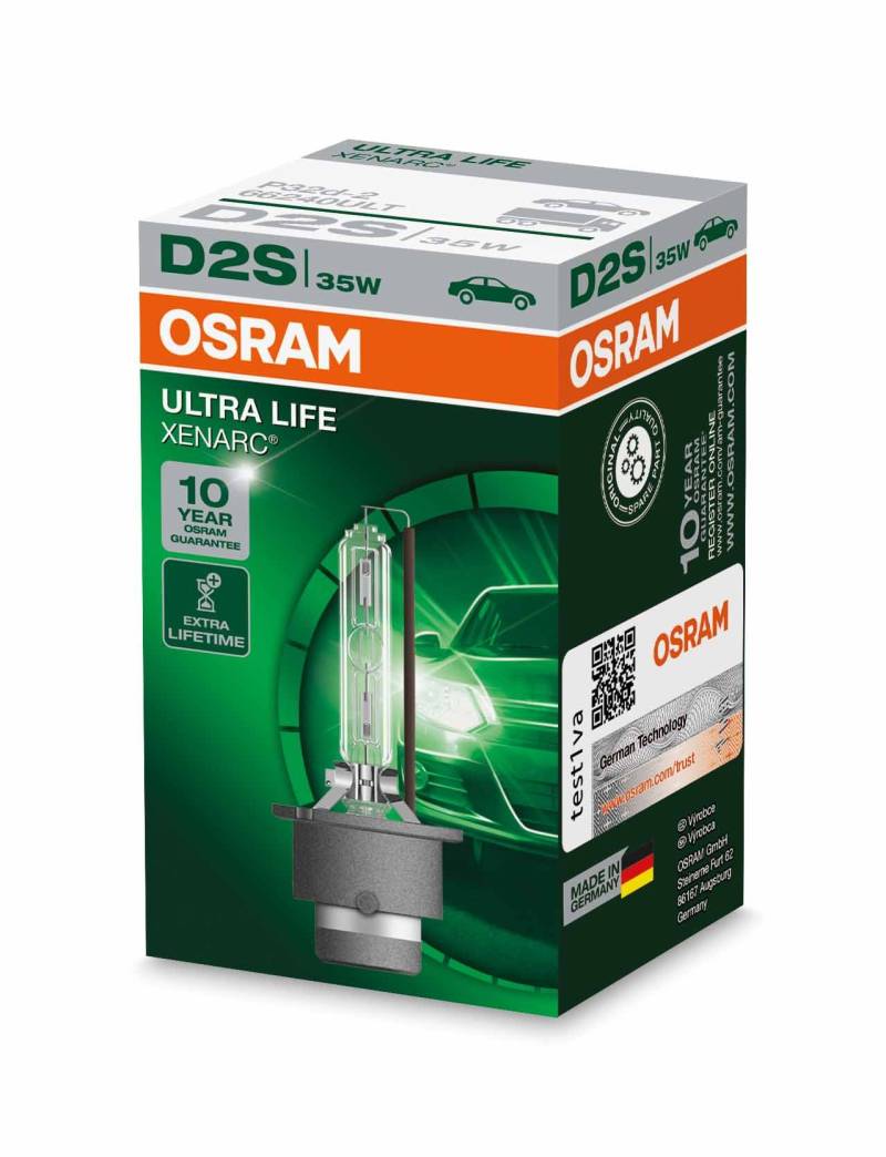 Osram XENARC ULTRA LIFE D2S HID Xenon-Brenner, Entladungslampe, 66240ULT, Faltschachtel (1 Stück) von Osram