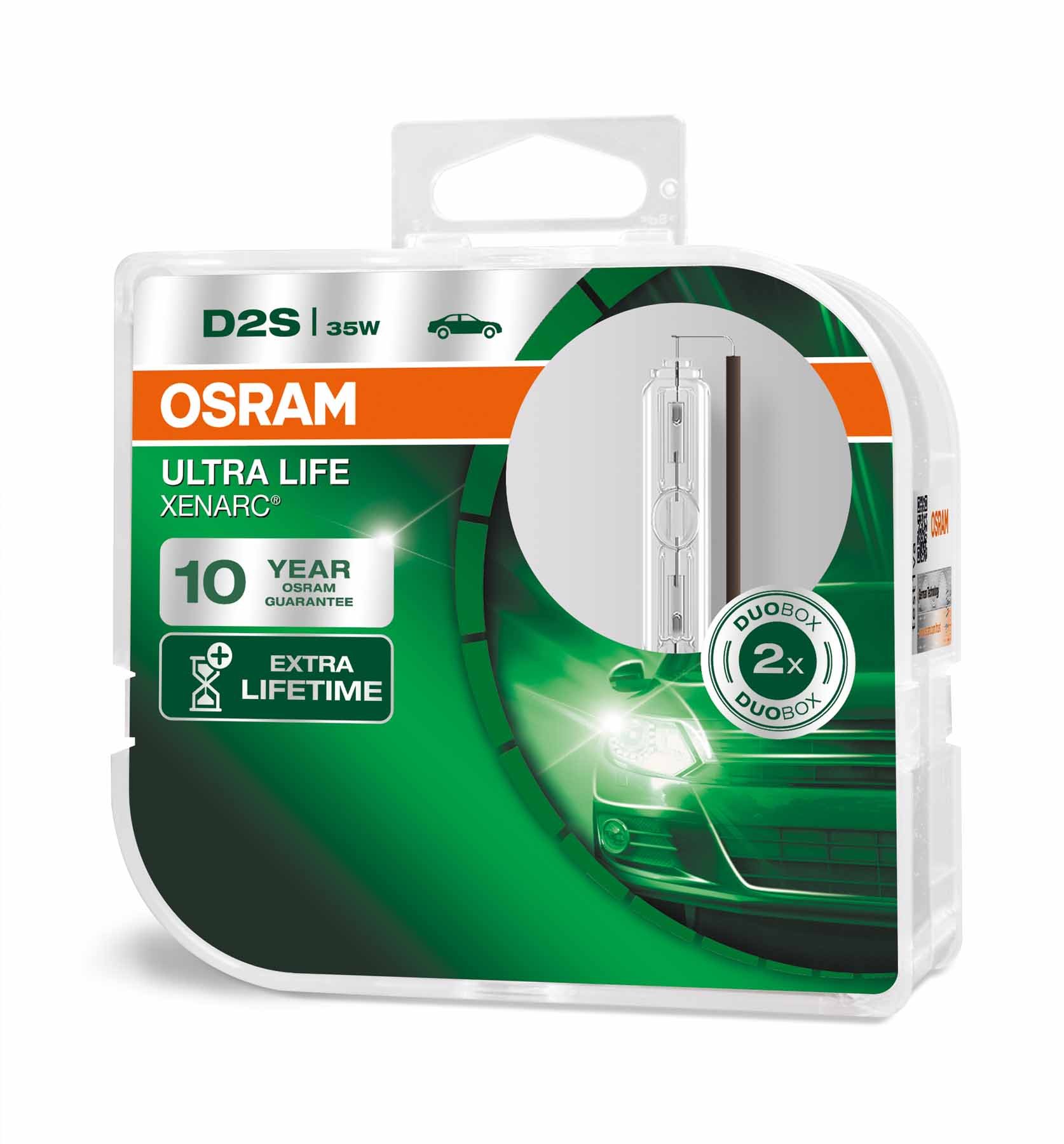 Osram XENARC ULTRA LIFE D2S HID Xenon-Brenner, Entladungslampe, 66240ULT-HCB, Duobox (2 Stück) von Osram