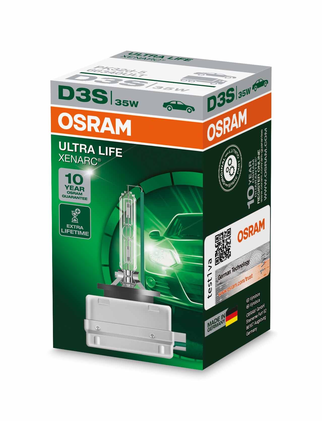 Osram XENARC ULTRA LIFE D3S HID Xenon-Brenner, Entladungslampe, 66340ULT, Faltschachtel (1 Stück) von Osram