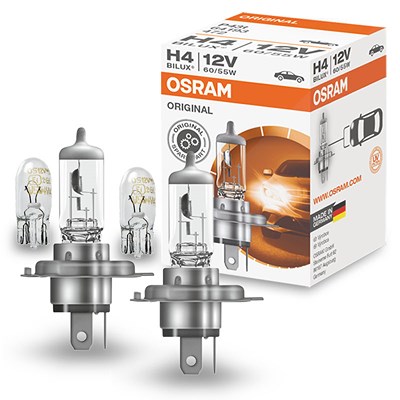 Osram 2x H4 ORIGINAL LINE 12V 55W Faltschachtel+W5W [Hersteller-Nr. 64193] von Osram