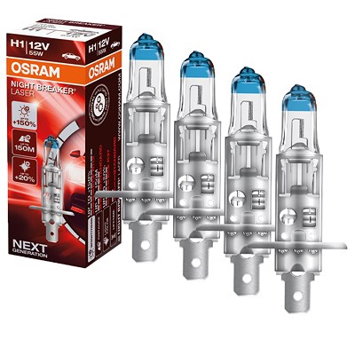 Osram 4x NIGHT BREAKER® LASER H1 Faltschachtel [Hersteller-Nr. 64150NL] von Osram