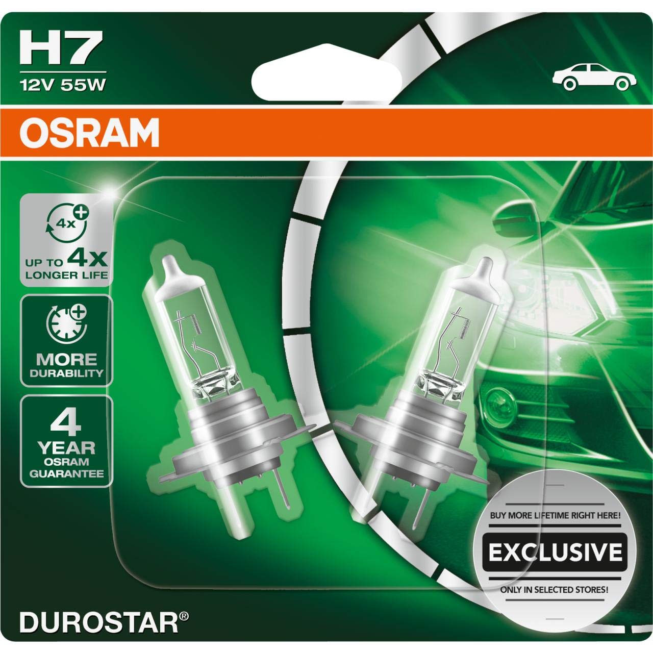 Osram 64210CR1-02B GLL H7 DUROSTAR 2er Set Scheinwerferlampe überzeugt durch lange Lebensdauer und Leuchtkraft, 12 Volt 55 Watt Osram 64210CR1-02B GLL H7 DUROSTAR 2er Set Scheinwerferlampe überzeugt durch lange Lebensdauer und Leuchtkraft, 12 Volt 55 Watt von Osram
