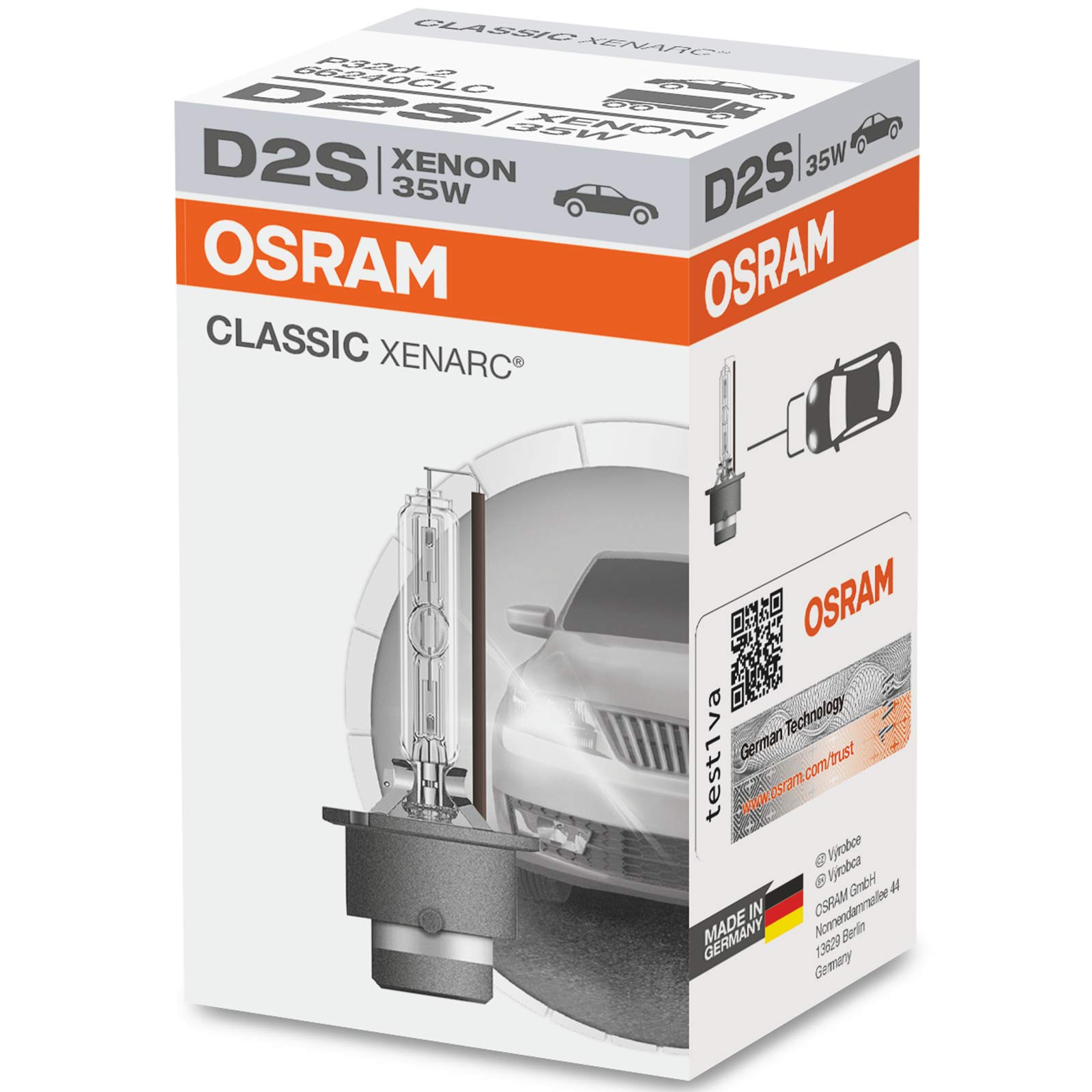 Osram 66240CLC Xenarc Original D2s, Xenon Scheinwerferlampe, 1er Faltschachtel von Osram