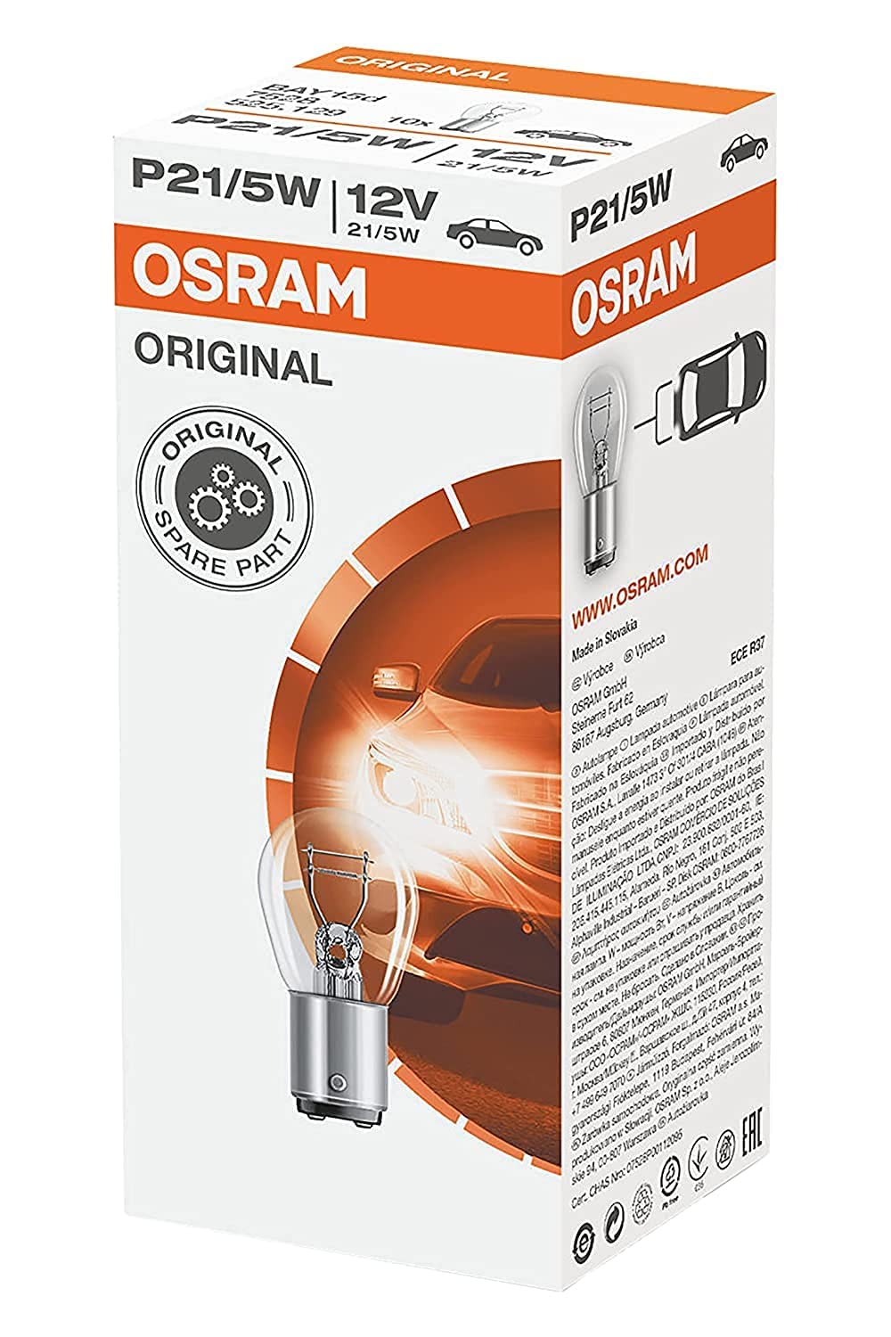 Osram 7528 ORIGINAL P21/5W, Blinklichtlampe, 7528, 12V, 1 Lampe von Osram