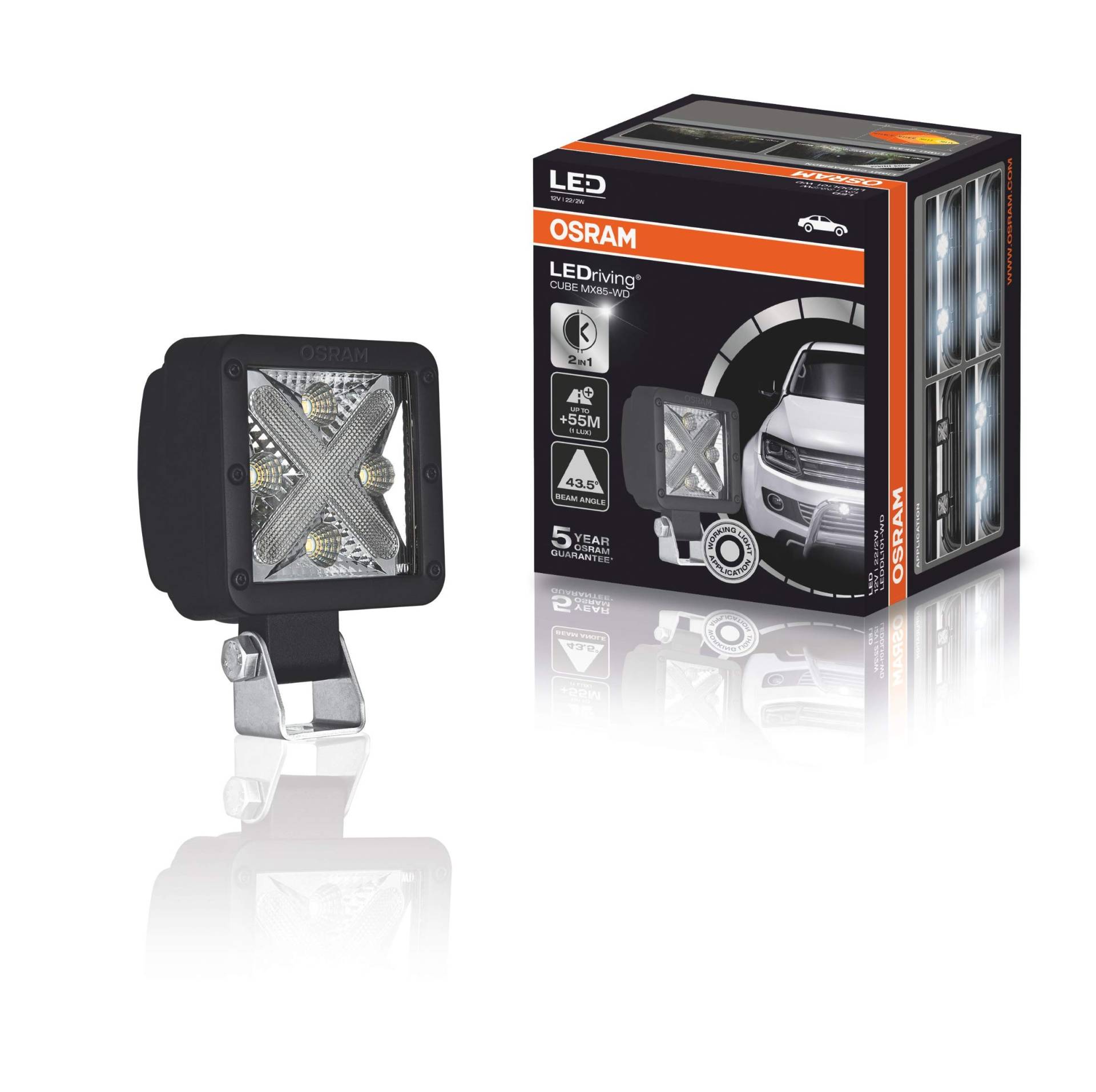 Osram LEDDL101-WD LEDriving CUBE MX85-WD LED Arbeitsscheinwerfer, 85 x 57 x 121,5 mm von Osram