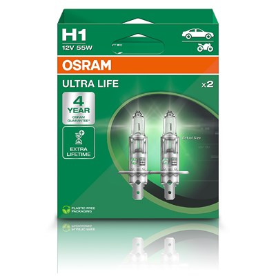 Osram H1 ULTRALIFE Glühlampe Faltschachtel [Hersteller-Nr. 64150ULT] für Ford, Opel von Osram