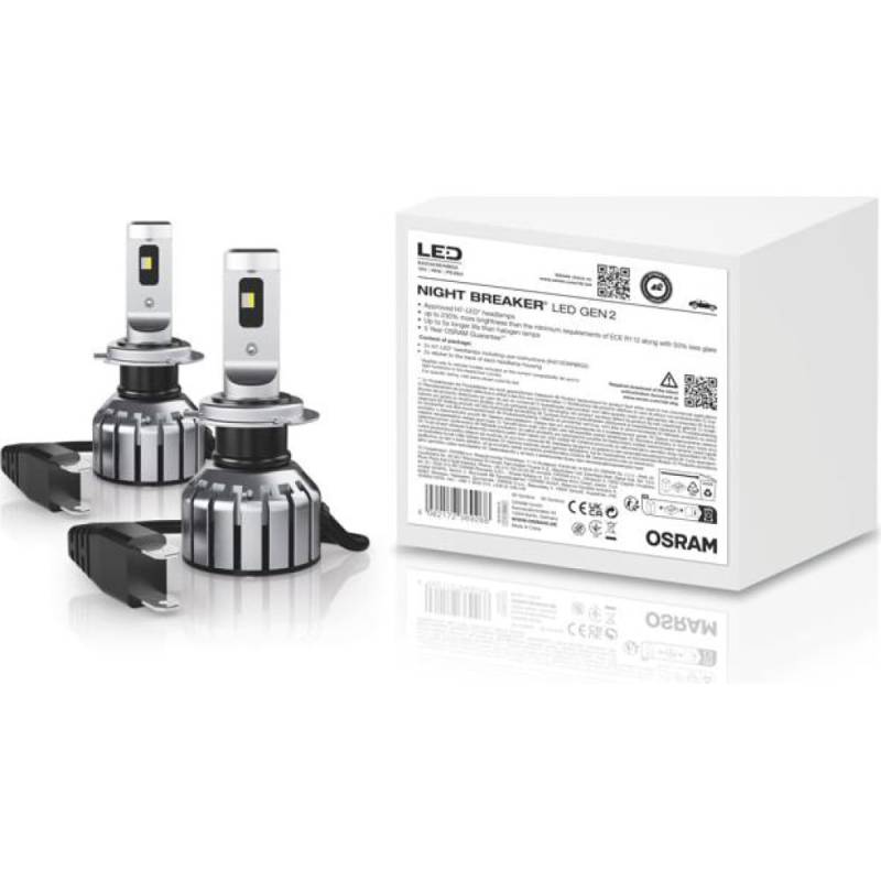 Osram H7 NIGHT BREAKER LED +230% GEN2 StVZO-Konf. Werkstatt Profi-Set (2Stück) von Osram