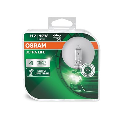 Osram H7 ULTRA LIFE Duo Box [Hersteller-Nr. 64210ULT-HCB] für Abarth, Alfa Romeo, Alpina, Audi, BMW, Chevrolet, Chrysler, Citroën, Dacia, Dodge, Ds, F von Osram