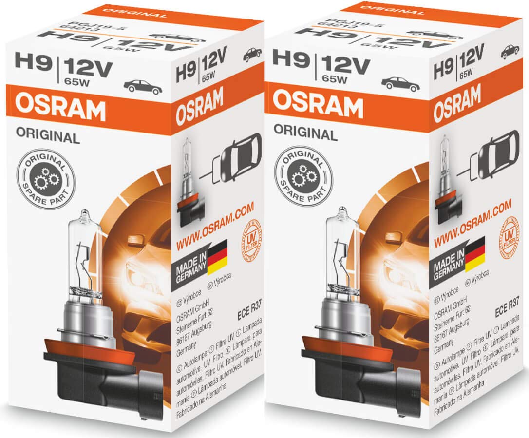 Osram H9 65 Watt 12 Volt PGJ19-5 64213 (2 Stück) KFZ Lampe von Osram