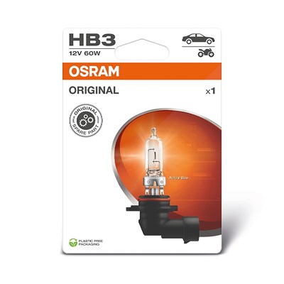 Osram HB3 ORIGINAL Glühlampe - 1er Blister [Hersteller-Nr. 9005] für Alfa Romeo, Alpina, Audi, BMW, Cadillac, Chevrolet, Chrysler, Daihatsu, Dodge, Fi von Osram