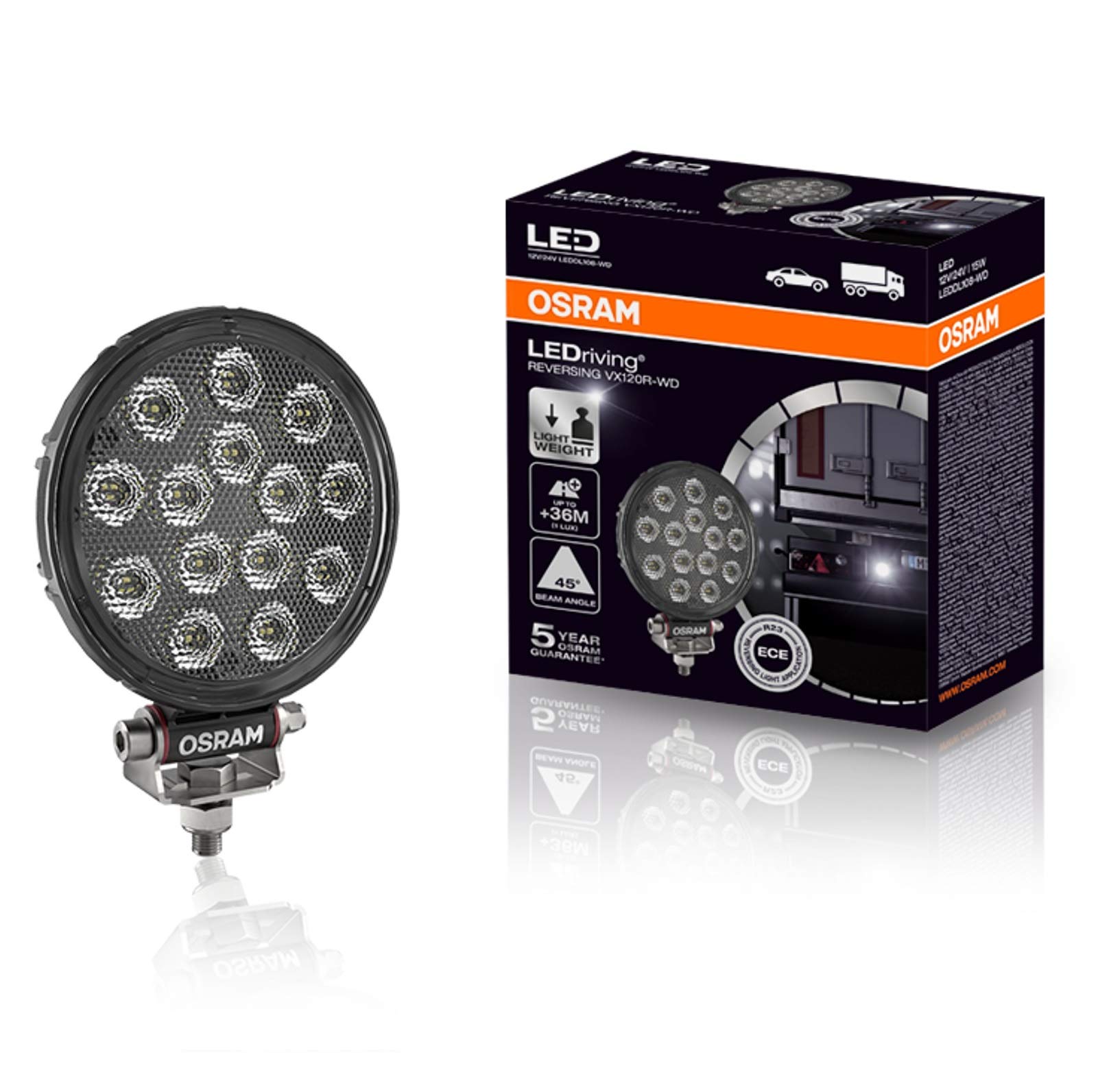 LEDriving REVERSING VX120R-WD, LED Rückfahrscheinwerfer, rund, LED Zusatzscheinwerfer mit ECE Zulassung von Osram