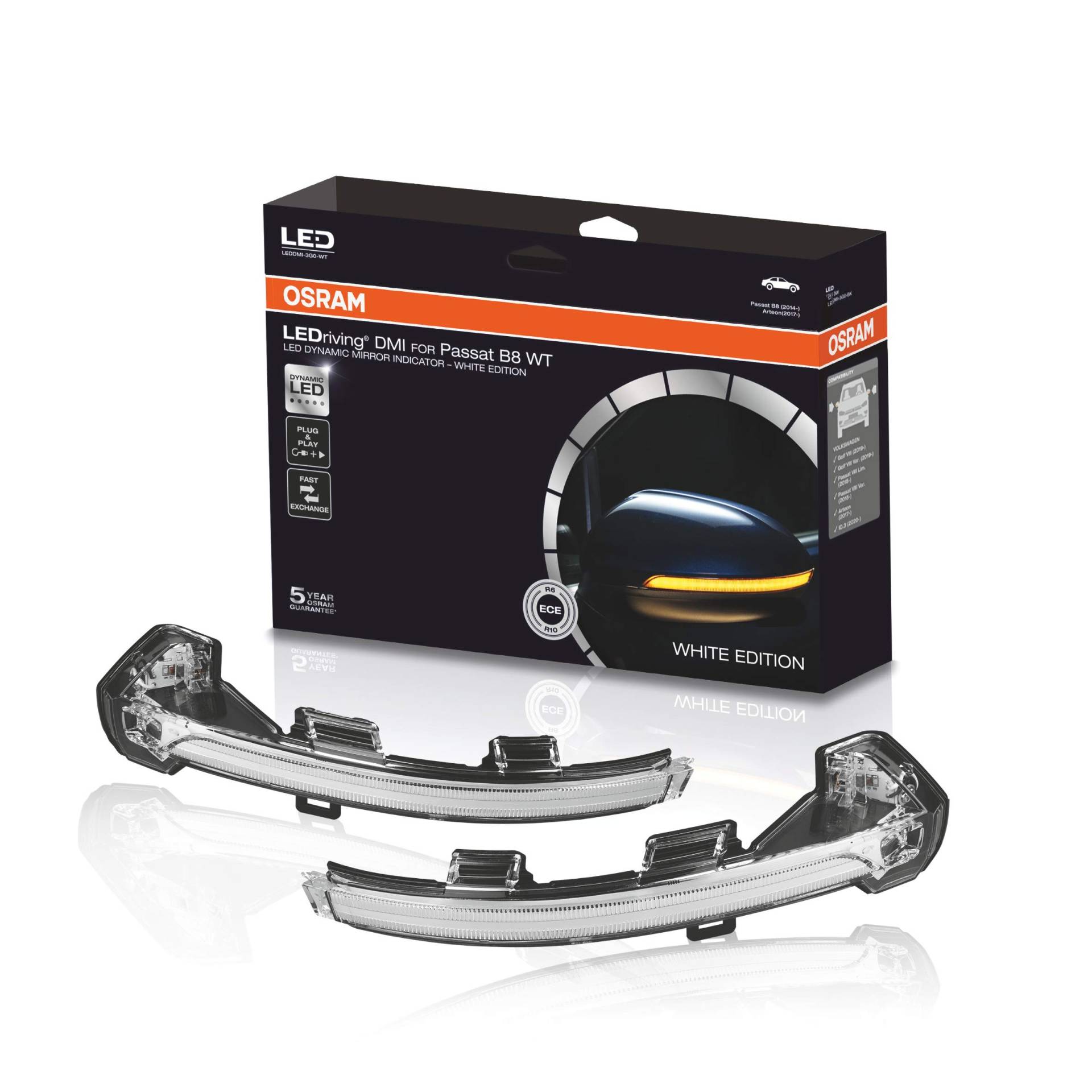 Osram LEDDMI 3G0 WT S LEDriving dynamischer LED Spiegelblinker - White Edition, Set of 2 Osram LEDDMI 3G0 WT S LEDriving dynamischer LED Spiegelblinker - White Edition, Set of 2 von Osram