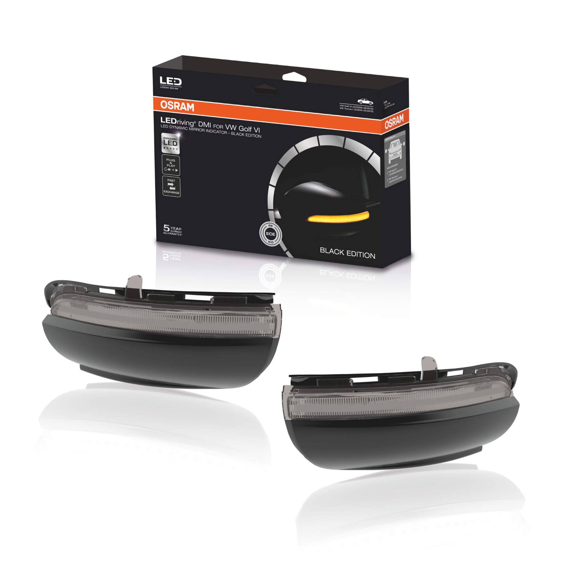 OSRAM LEDriving dynamischer Spiegelblinker Golf 6, Touran I - Black Edition OSRAM LEDriving dynamischer Spiegelblinker Golf 6, Touran I - Black Edition von Osram
