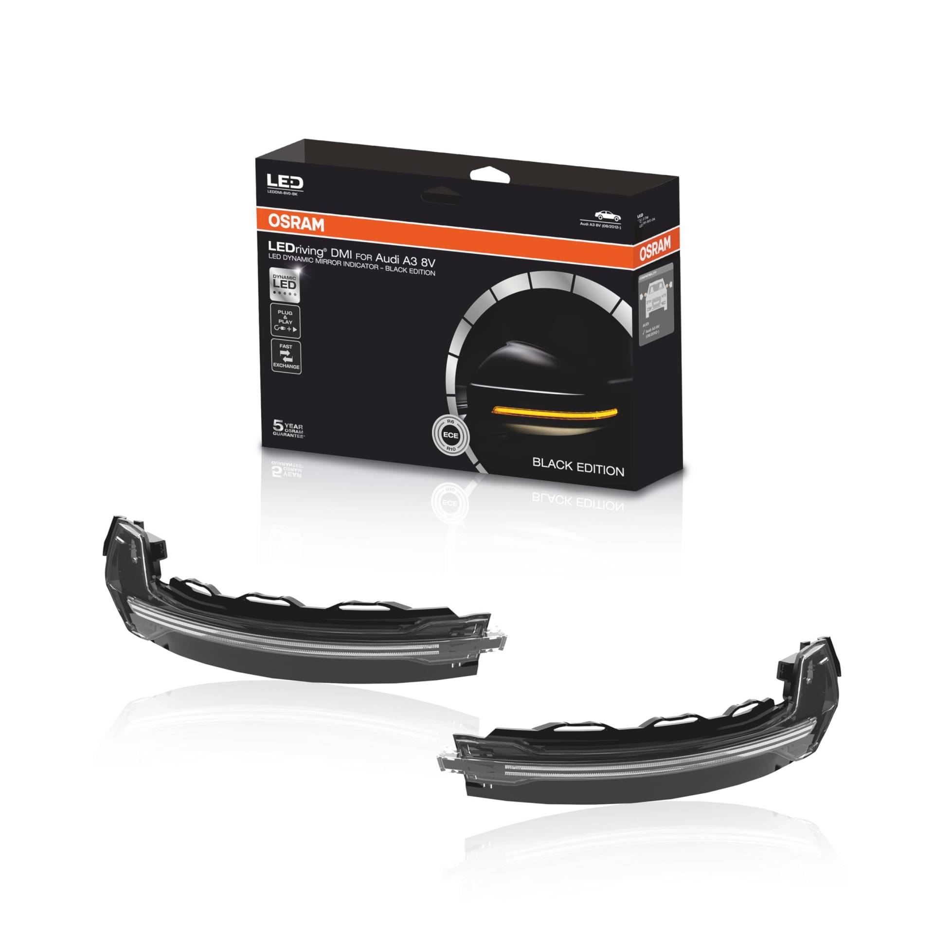 Osram LEDDMI 8V0 BK S LEDriving dynamischer LED Spiegelblinker - Black Edition, Audi A3 8V, Set of 2 Osram LEDDMI 8V0 BK S LEDriving dynamischer LED Spiegelblinker - Black Edition, Audi A3 8V, Set of 2 von Osram