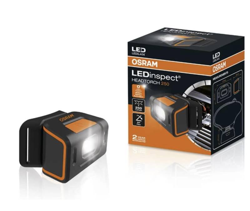 OSRAM LEDIL404 LEDinspect HEADTORCH250, Inspektionsleuchte, wiederaufladbare Stirnlampe, LED Kopflampe mit Bewegungssensorik von Osram