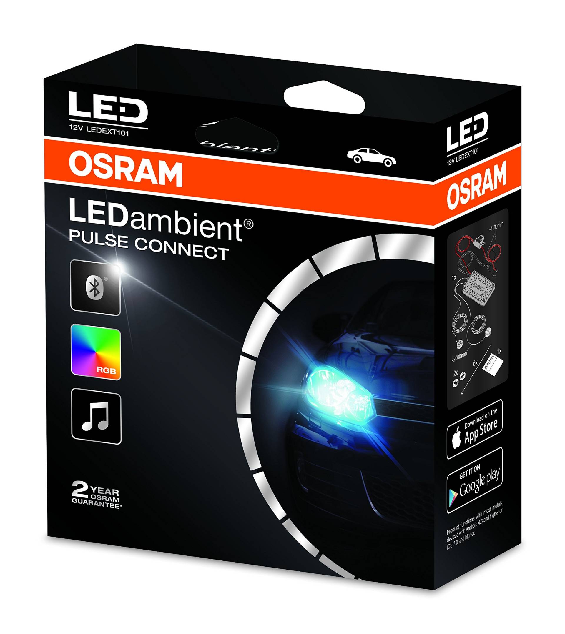 Osram LEDambient PULSE CONNECT, Offroad-Scheinwerferbeleuchtung, LEDEXT101, 12V, Faltschachtel (1 Stück) von Osram