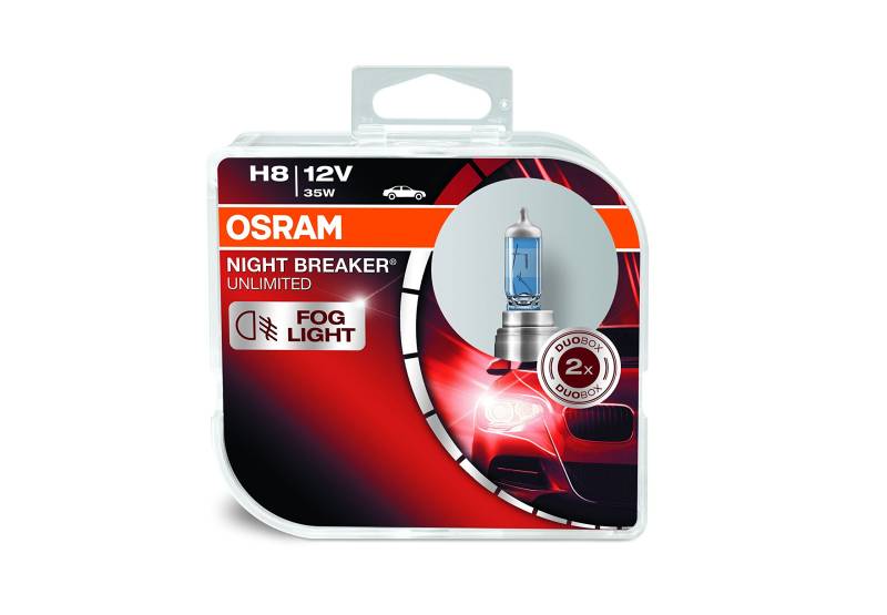 Osram Night Breaker Unlimited Halogen Birnen - H8 - 12V/35W - Satz à 2 Stück von Osram