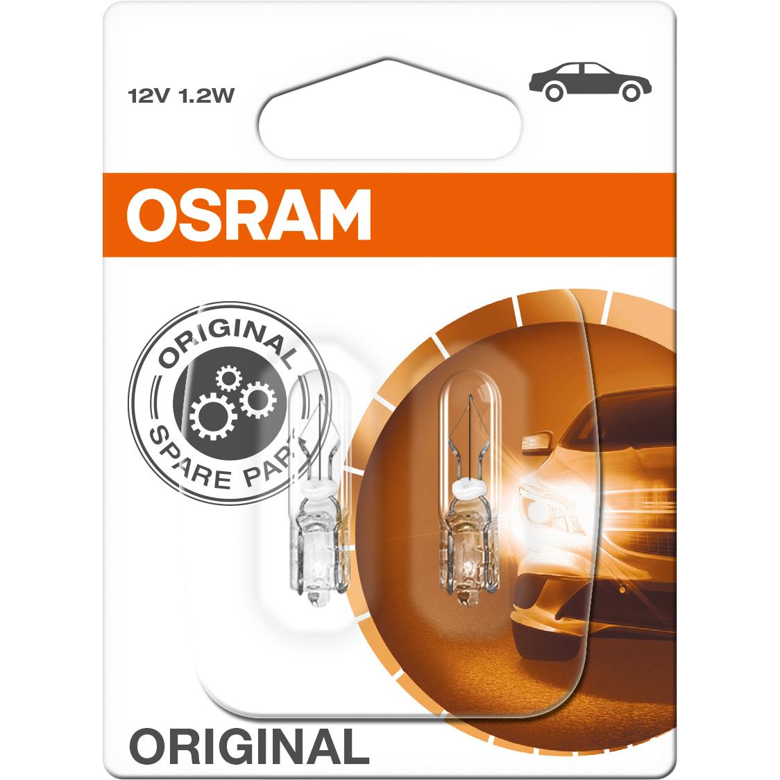 Osram Original Leuchtmittelpaar 12V, 1,2W Glassockel W2x4.6d Osram Original Leuchtmittelpaar 12V, 1,2W Glassockel W2x4.6d von Osram
