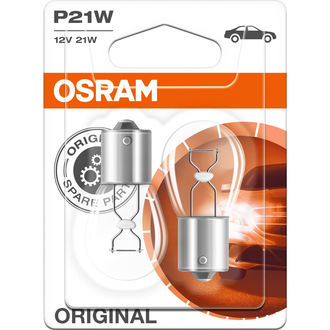 Osram Original Leuchtmittelpaar 12V, 21W Bajonettsockel BA15s Osram Original Leuchtmittelpaar 12V, 21W Bajonettsockel BA15s von Osram
