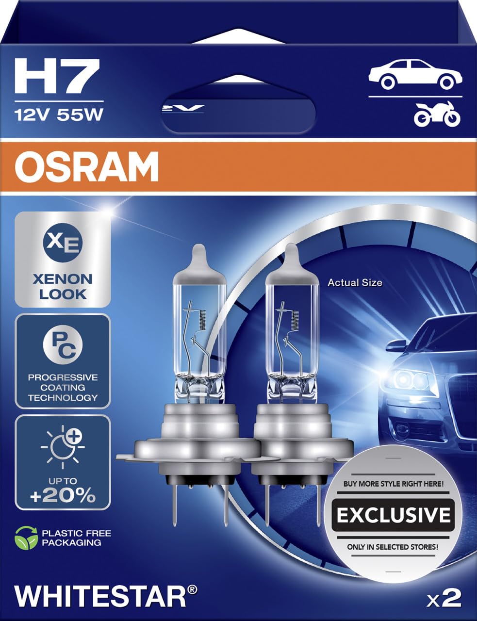 Osram Scheinwerferlampe H7 Whitestar 2.0 2 Stück Scheinwerferlampe Osram Scheinwerferlampe H7 Whitestar 2.0 2 Stück Scheinwerferlampe von Osram