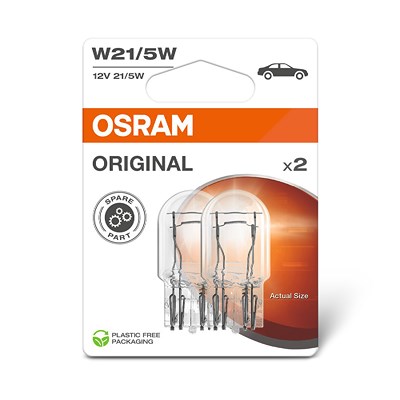 Osram W21/5W ORIGINAL Glühlampe [Hersteller-Nr. 7515-2BL] für Abarth, Alfa Romeo, Chevrolet, Citroën, Dacia, Daihatsu, Ds, Fiat, Ford, Honda, Hyundai, von Osram