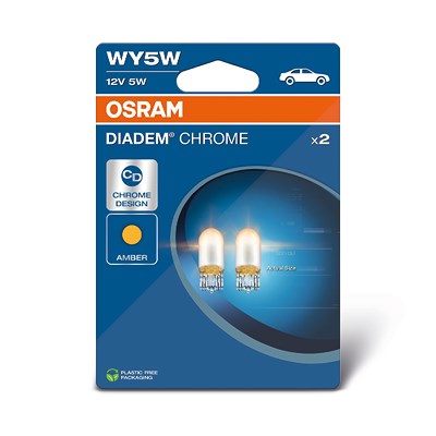 Osram WY5W DIADEM CHROME Glühlampe DOPPELBLISTER [Hersteller-Nr. 2827DC] für Abarth, Alfa Romeo, Alpina, Audi, BMW, Chevrolet, Chrysler, Citroën, Daci von Osram