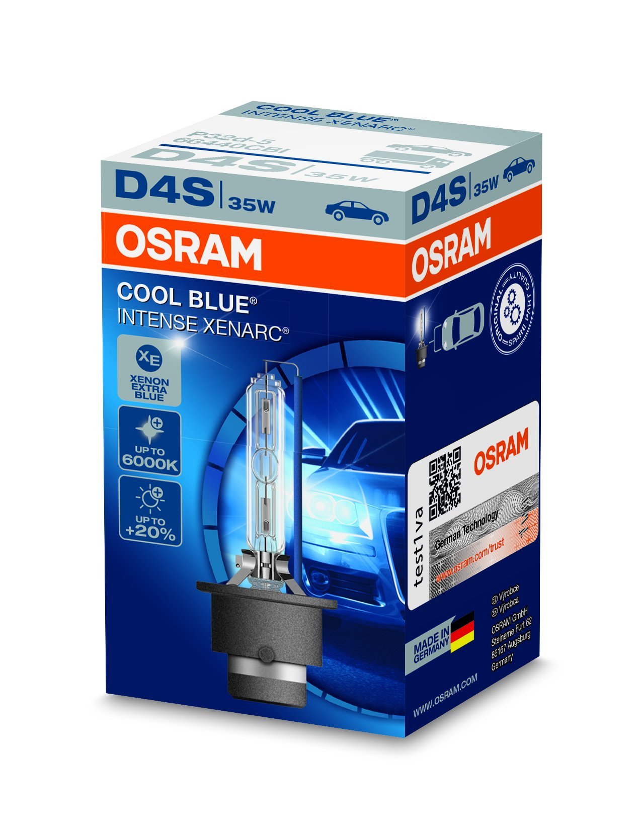 Osram XENARC COOL BLUE INTENSE D4S HID Xenon-Brenner, Entladungslampe, 66440CBI, Faltschachtel (1 Stück) von Osram