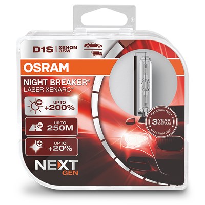 Osram XENARC NIGHT BREAKER LASER D1S - NEXT GEN - Duo-Pack [Hersteller-Nr. 66140XNN-HCB] von Osram