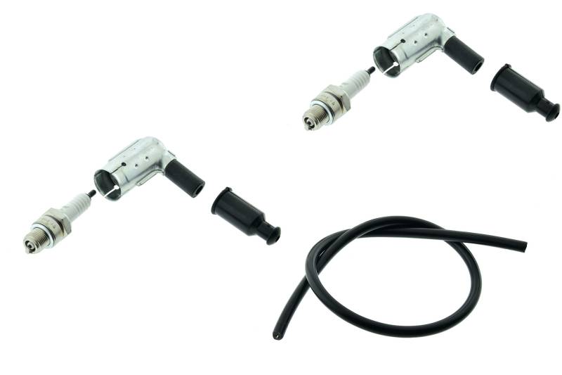 2- Zylinder Set Zündkerze Kerzenstecker Zündkabel für Jawa, BK350 von Ost2rad