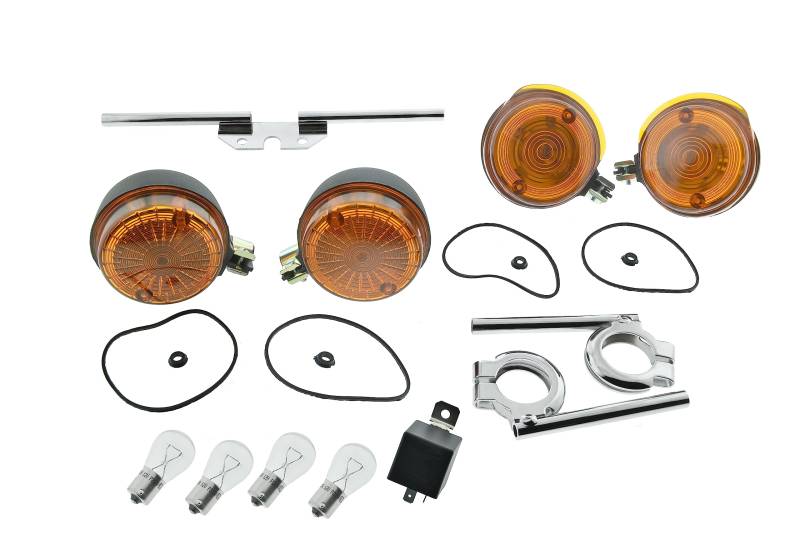 Ost2rad Blinker-Set mit Halter Birnen Blinkgeber 12V S50 S51 mit E-Prüfzeichen für Simson-Typen von Ost2rad