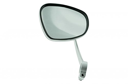 Ost2rad Lenkerklemmspiegel für SIMSON Spatz, Star, Schwalbe, Habicht - Spiegel in Nierenform, links, mit Verkleinerungseffekt und Aluminium-Rückpiegel für Lenker mit 22mm Durchmesser von Ost2rad