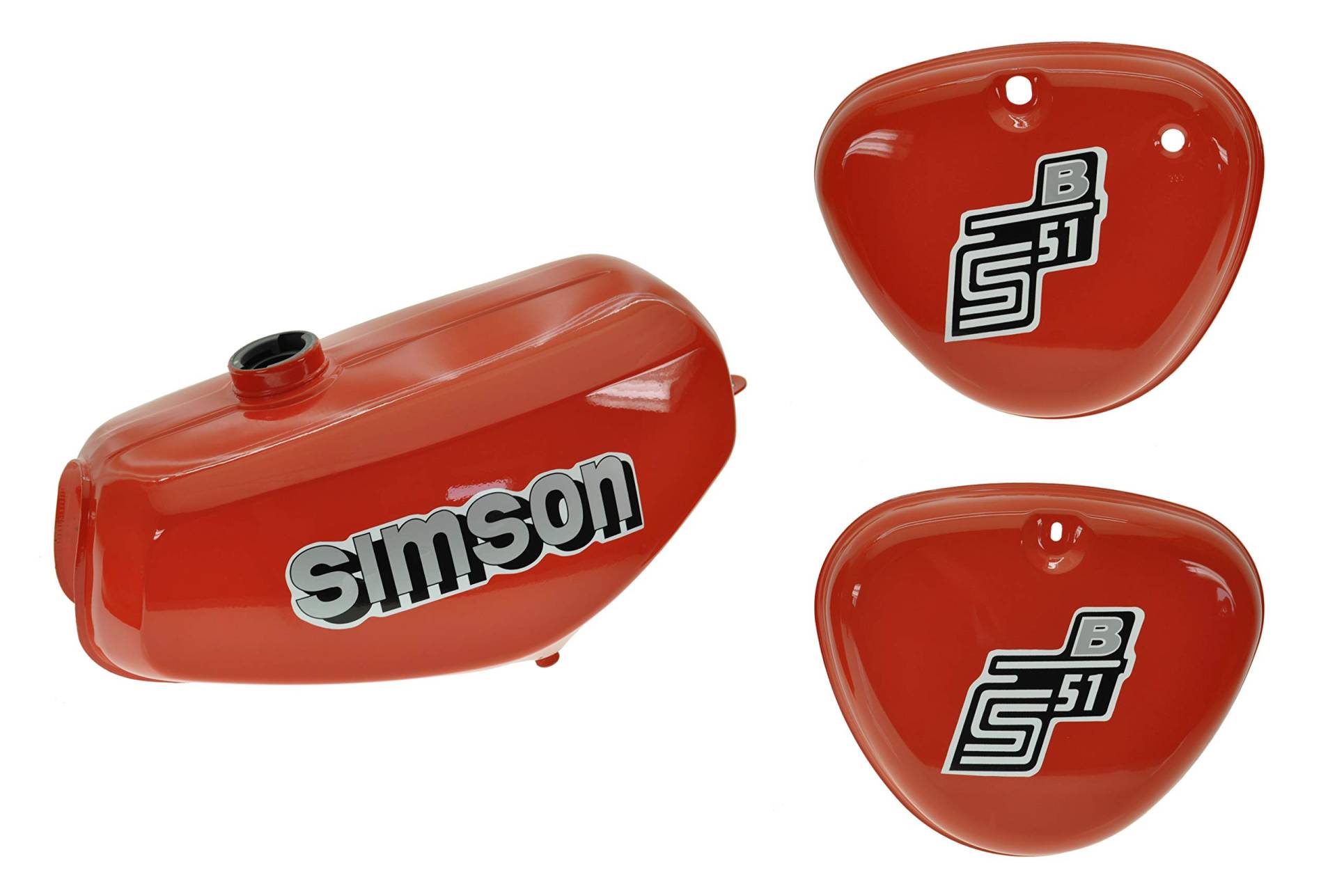 Ost2rad Tank Set mit Seitendeckel S51 S70 Flammrot, versiegelt, mit Aufkleber Simson Ost2rad Tank Set mit Seitendeckel S51 S70 Flammrot, versiegelt, mit Aufkleber Simson von Ost2rad